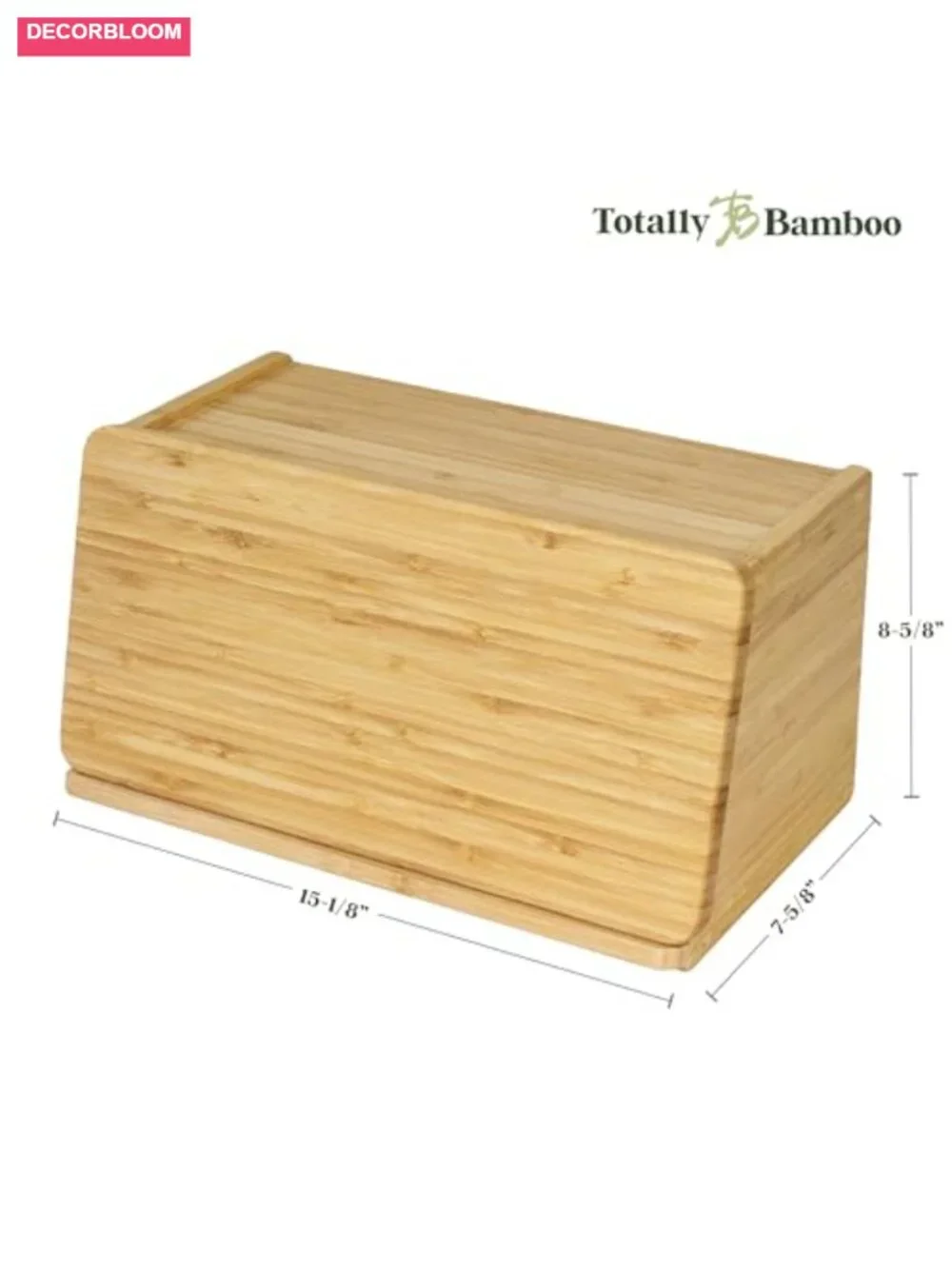 Bamboo Bread Box with Cutting Board Lid and Crumb Catcher - Kitchen Countertop